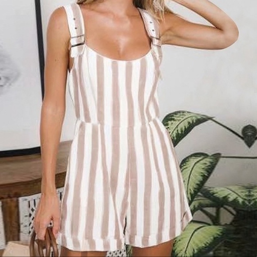 Jjwm Women beige striped Overall